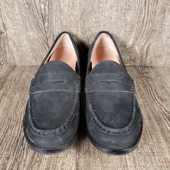 Vionic Waverly Women's Size 6 Black Suede Leather Penny Loafers Shoes - Picture 2 of 12